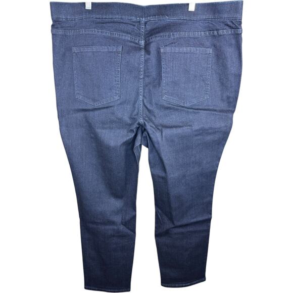 Isaac Mizrahi Live! Dark‎ Indigo Pull-On Slim Leg Ankle Jean 24W Plus NWT - Picture 4 of 10